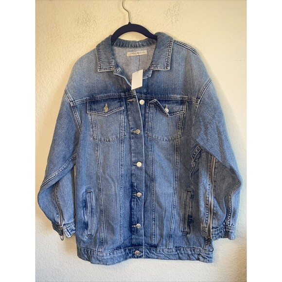 New Mavi Jean jacket y2k 90s oversize Jacket zipper arms grunge country 80s - Picture 1 of 9